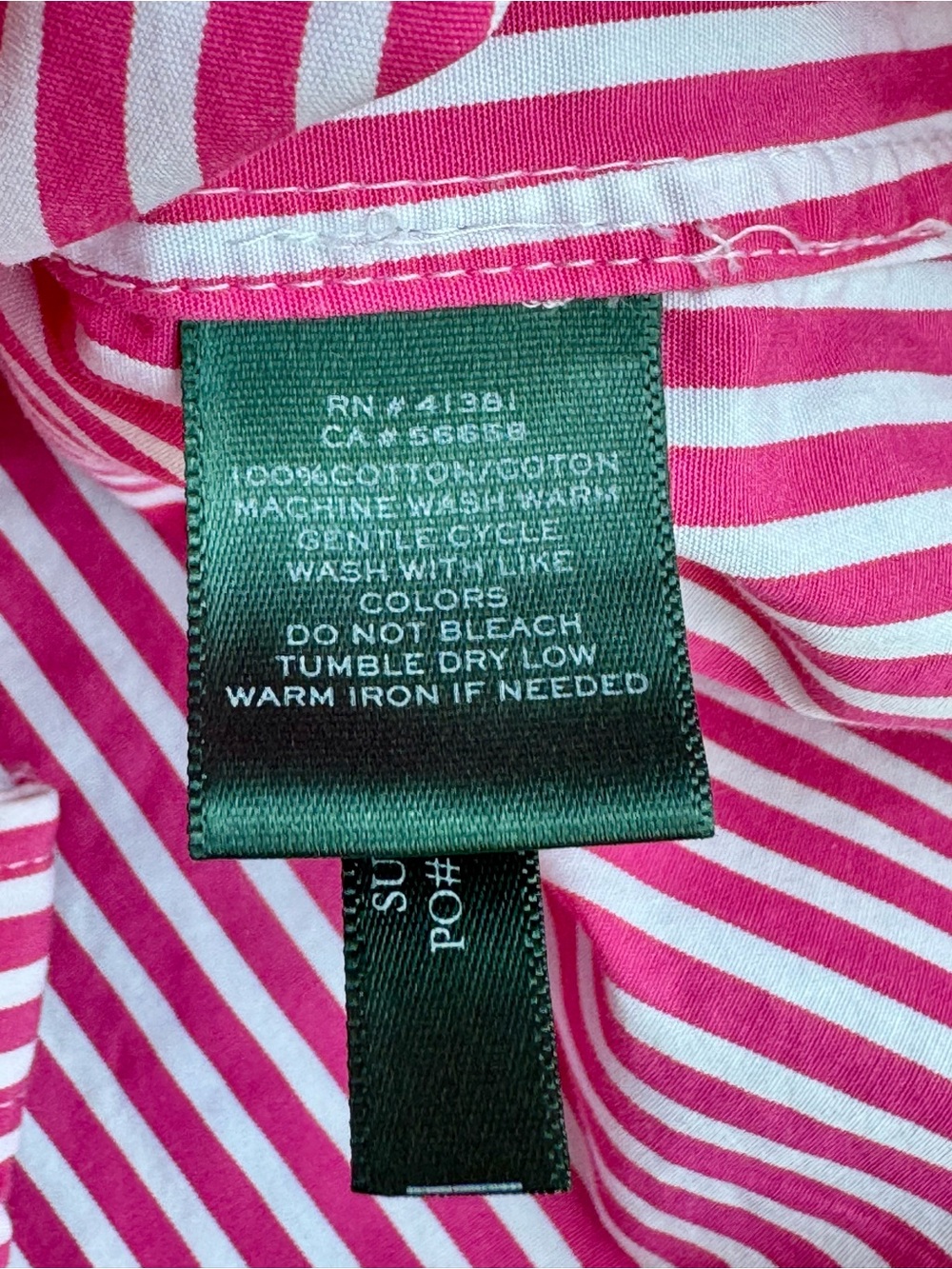 Preppy Lauren Ralph Lauren Pink Stripe Cotton LRL embroidery Button Down Shirt - Picture 6 of 13